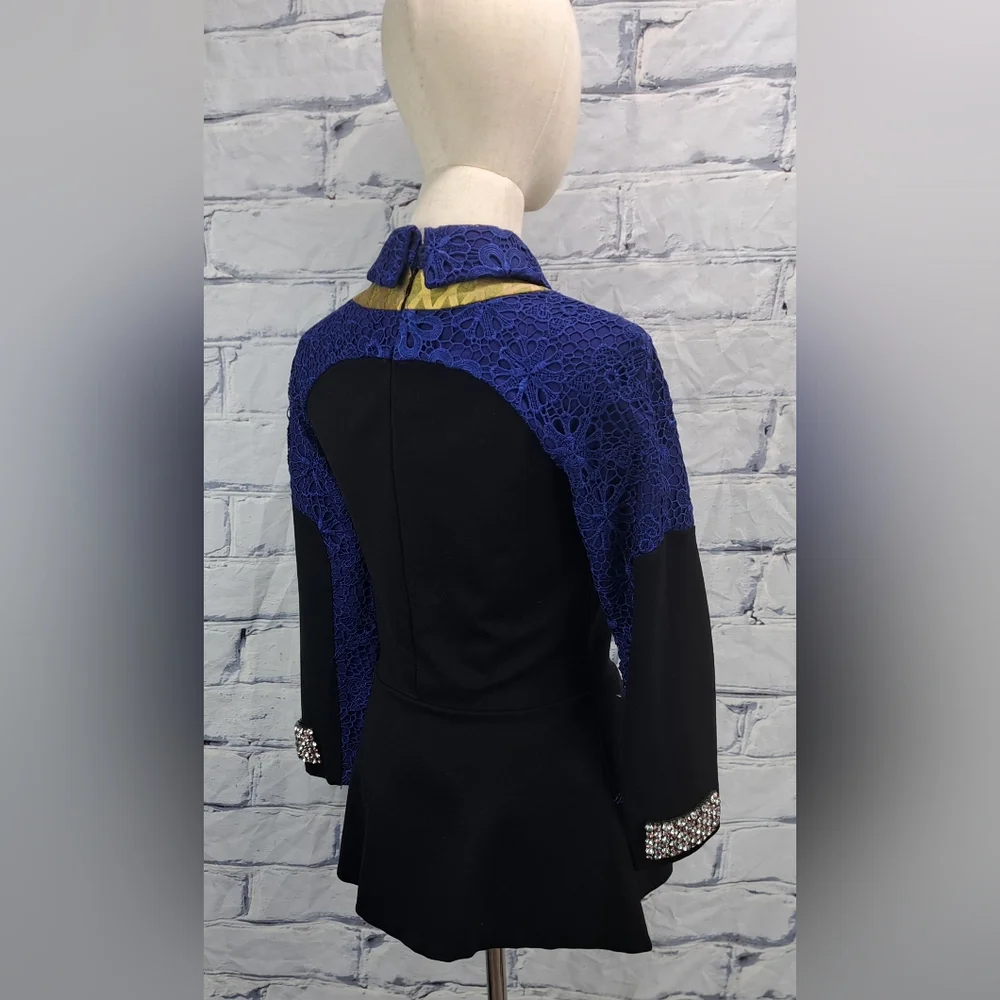 Givenchy Paris Women's Top Purple Black Crystals Italy Small - Picture 12 of 13